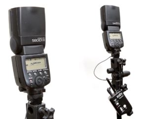 Canon 580Ex II in master mode on light stand.